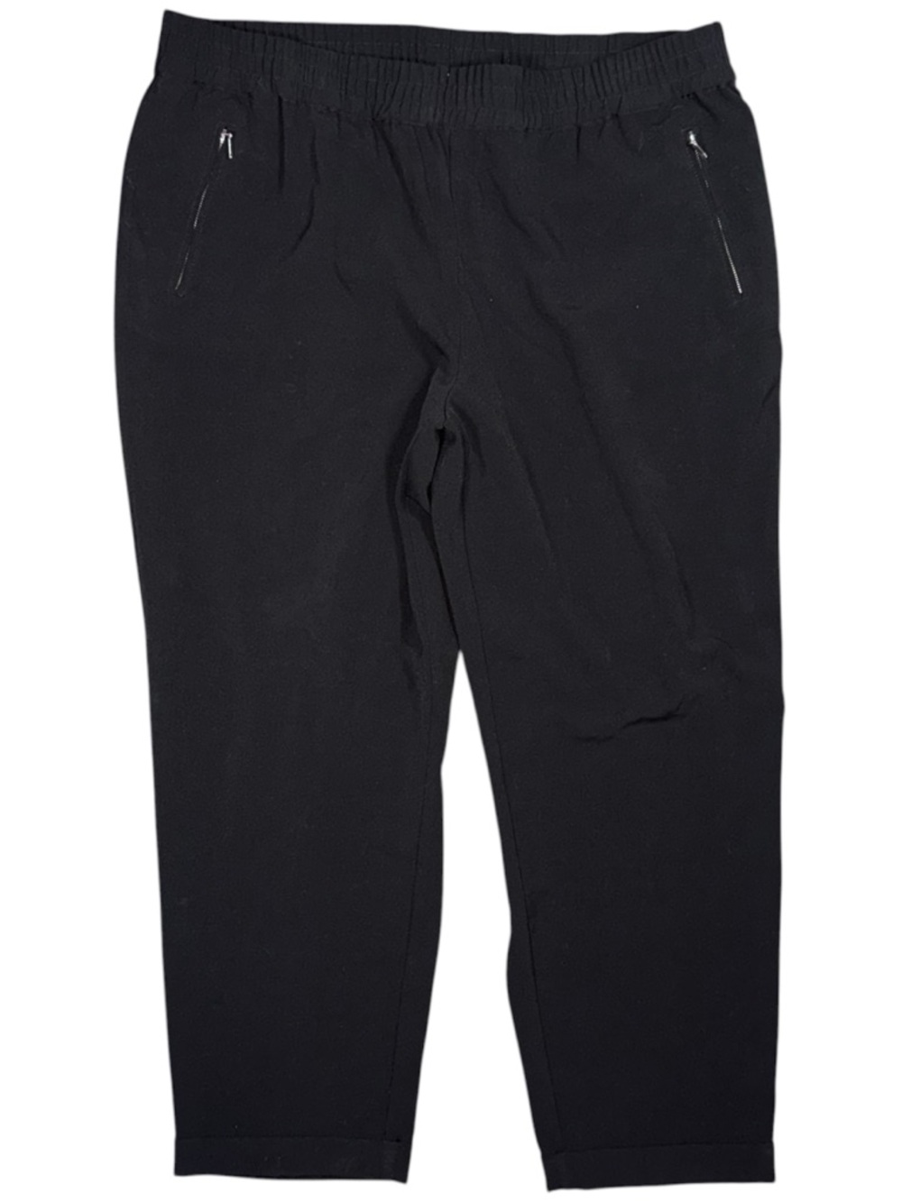 Chicos Magique Ultimate Fit Black Cuffed Stretch Pull On Ankle Pants US 16 / 3